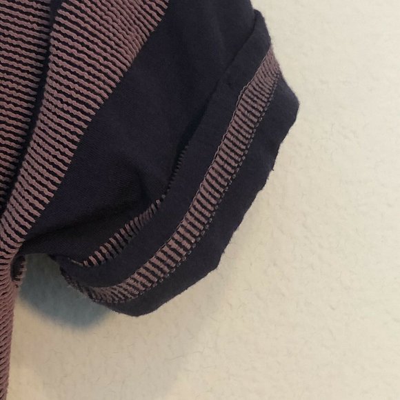 Free People Medium Size S Dress Lunch Date Purple Textured Stripe Knit Short - Picture 4 of 12